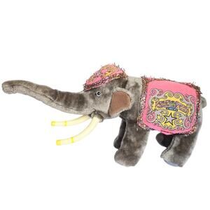 Vintage Ringling Bros Circus Elephant Plush Toy Pink Costume Stuffed Animal
